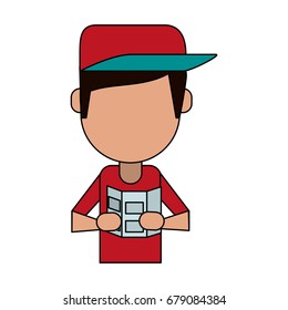 man tourist vector illustration