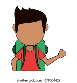 man tourist vector illustration