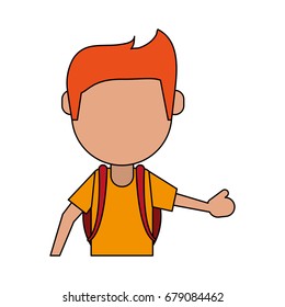 man tourist vector illustration