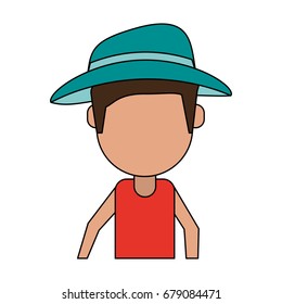 man tourist vector illustration