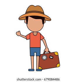 man tourist vector illustration