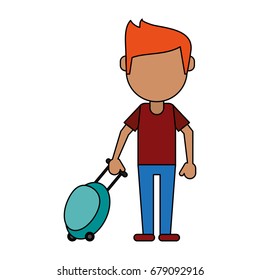 man tourist vector illustration