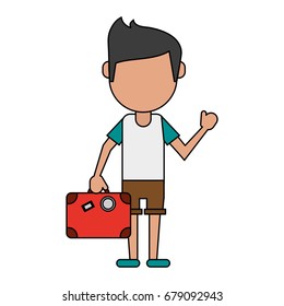 man tourist vector illustration