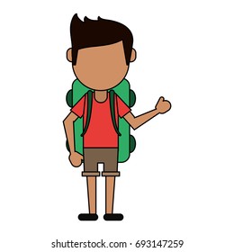 man tourist vector illustration