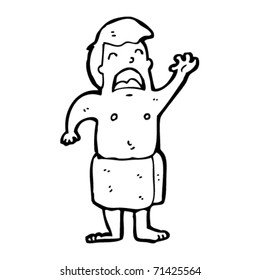man in towel cartoon