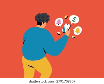 Man tracking mobile application notification subscriptions