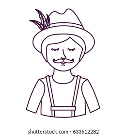 Man with traditional cloth icon. Oktoberfest germany culture festival and celebration theme. Isolated design. Vector illustration