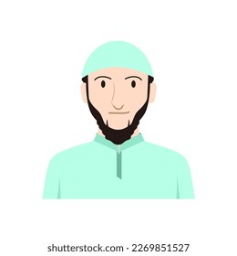 Man in traditional Muslim clothing. Arab icon. Islamic person avatar