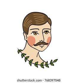 man traditional tattoo flash