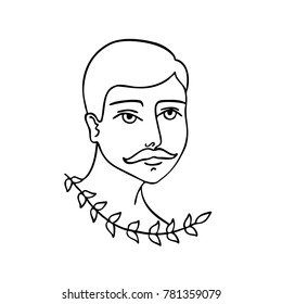 man traditional tattoo flash