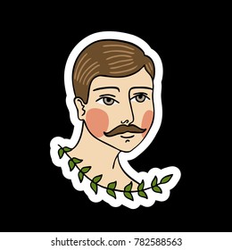 man traditional tattoo flash