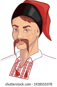 Man in traditional Ukrainian clothes, eps10, vector image