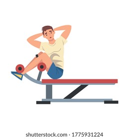 Formación de hombres sobre la ilustración de vectores abdominales de caña