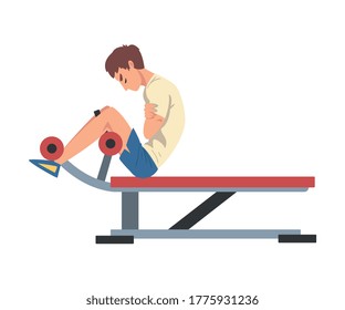 Formación de hombres sobre la ilustración de vectores abdominales de caña