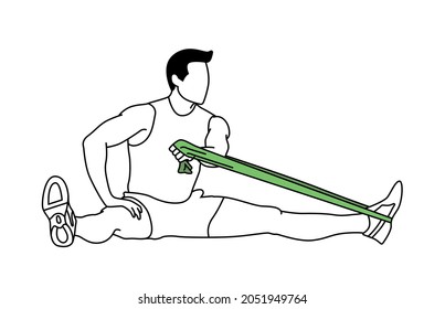 Man Training Seated Adduction Elastic Fitness Stock Vector (Royalty ...