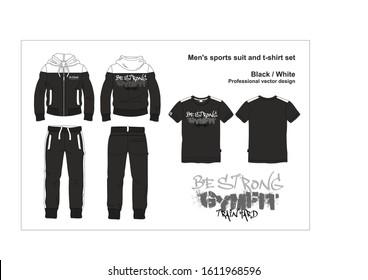 Man training sport suit set pants hoddie wear 