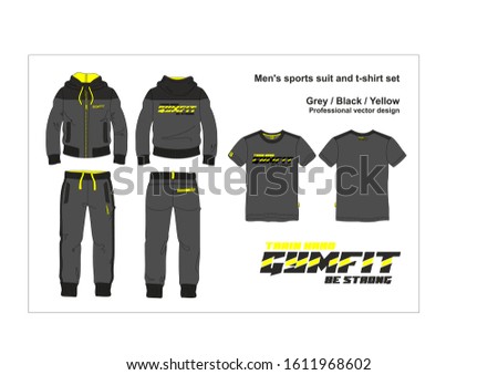 Man training sport suit set pants hoddie wear 