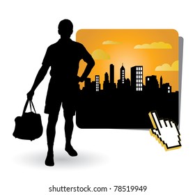 Hombre con bolsa de viaje