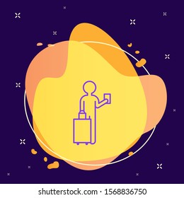 Man, travel, bag, ticket. Icon illustration isolated vector sign symbol - Vector icon