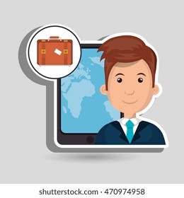 man travel map world vector illustration eps 10