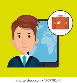 man travel map world vector illustration eps 10