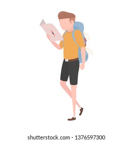 Man traveler with backpack
