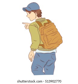 Man traveling on holiday