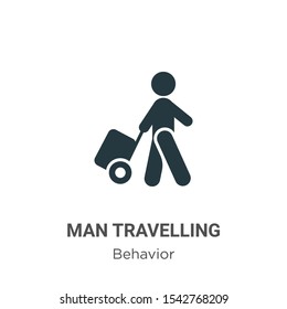 Man travelling vector icon on white background. Flat vector man travelling icon symbol sign from modern behavior collection for mobile concept and web apps design.