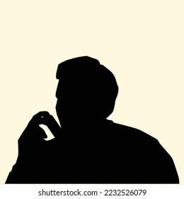 Hombre tratando el asma con el concepto de inhalador Icono de diseño gráfico