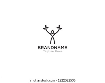 Man tree logo black