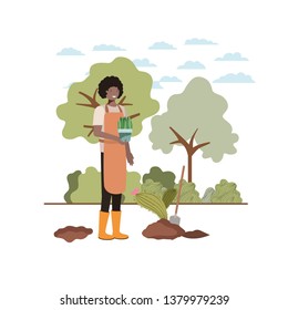 man with tree to plant avatar character