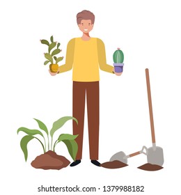 man with tree to plant avatar character