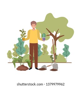 man with tree to plant in landscape
