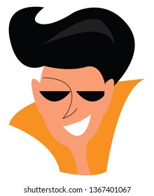 Man with trendy sunglasses vector or color illustration