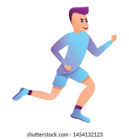 Man triathlon running icon. Cartoon of man triathlon running vector icon for web design isolated on white background