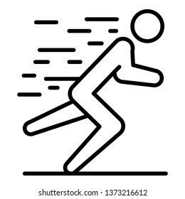 Man triathlon running icon. Outline man triathlon running vector icon for web design isolated on white background