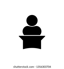man at the tribune, podium vector icon, sign, symbol
