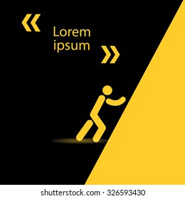 A man tries to move a mountain from the place