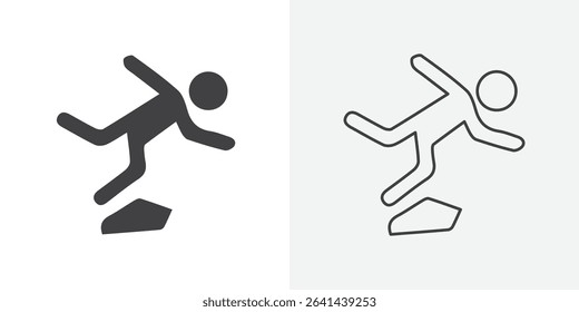 Man tripping icon Line graphics illustration