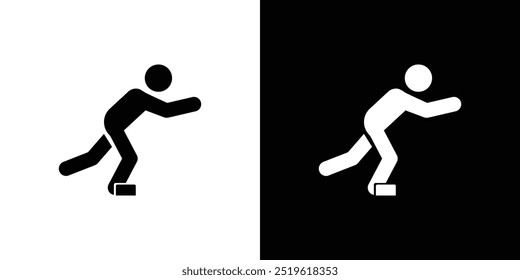 Hombre tropezando icono logotipo lineal aislado