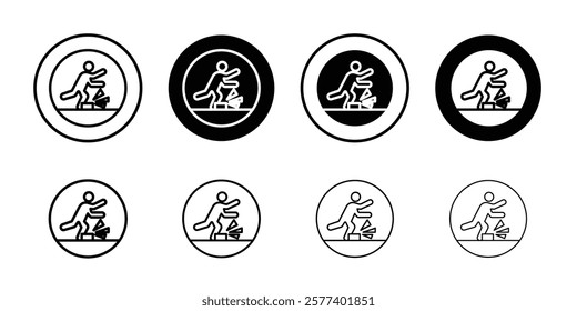 Man tripping icon Vector logo set flat