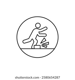 Man tripping icon Vector logo set flat