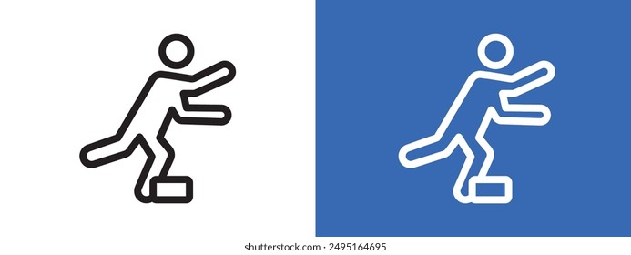 Man tripping logo sign set vector outline