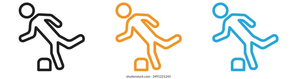 Man tripping vector logo set collection for web app ui