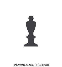 Man trophy icon in black on a white background. Vector illustration