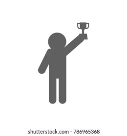 Man with trophy icon vector