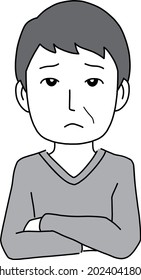 A man with a troubled face