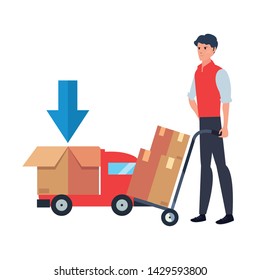 man truck fast delivery logistic