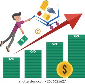 A man try to catch prices
