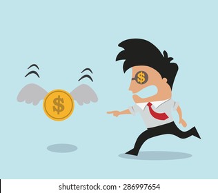 Man trying to catch money